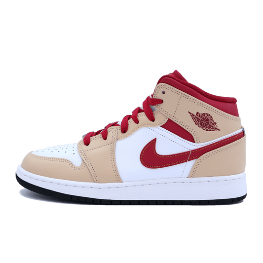 Air Jordan 1 Mid Light Curry Cardinal (GS) - Spotlightz