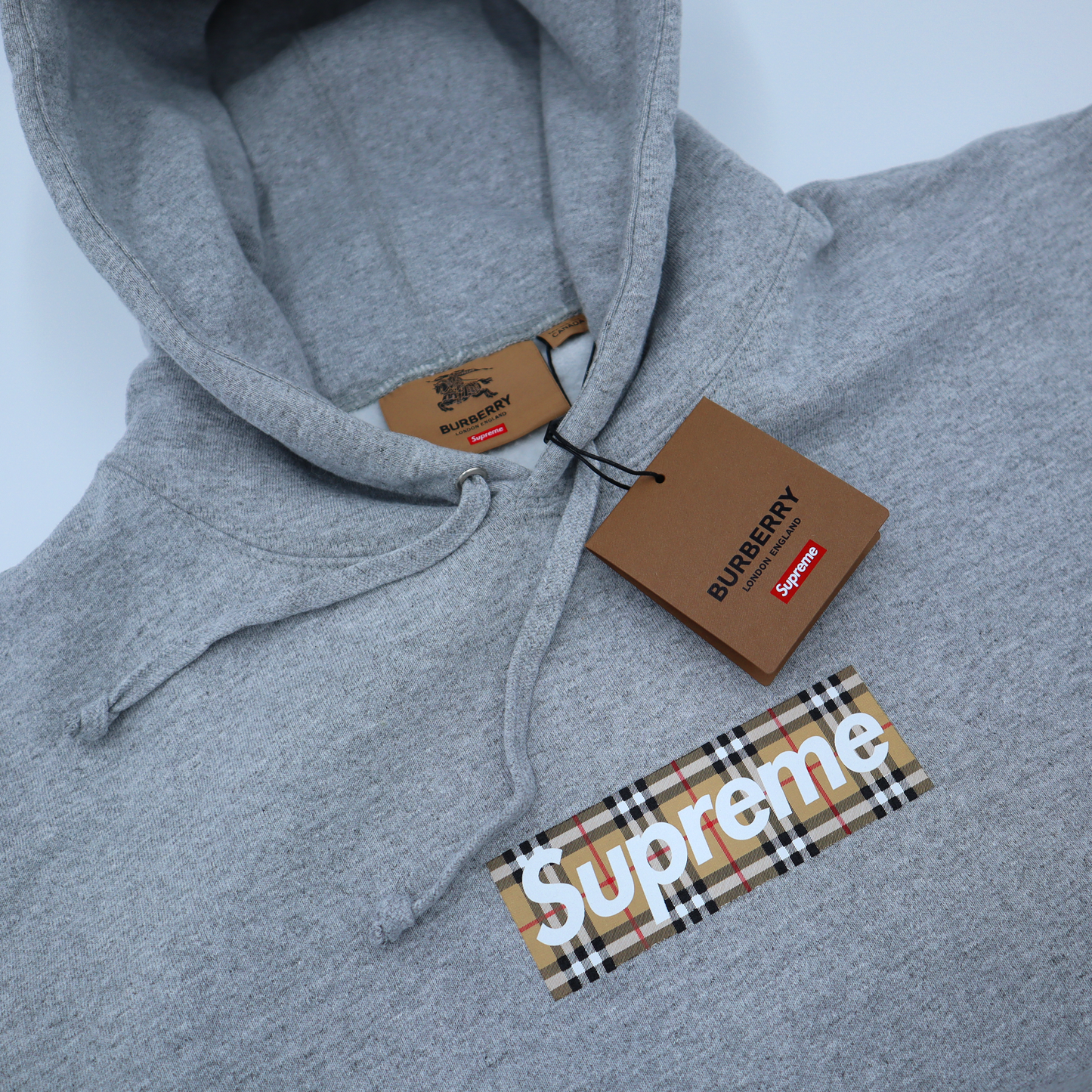 Supreme x Burberry Box Logo Hoodie Grey – Spotlightz
